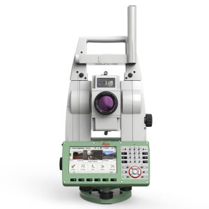A Leica TS16 I / P Robotic Total Stations on a white background.