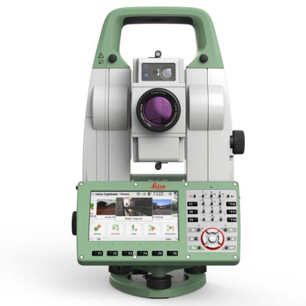 A Leica TS16 I / P Robotic Total Stations with a camera on top of it.