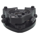 Black tribrach leveling head for surveying.