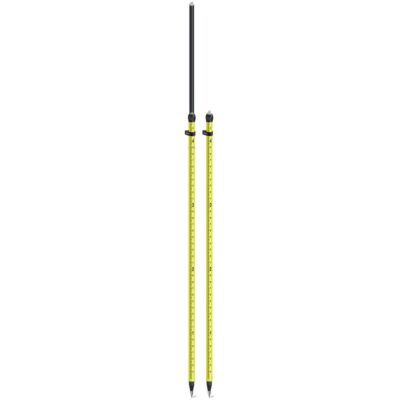 Here's an alt tag for the image: Two yellow leveling rods.
