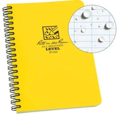 Yellow Rite in the Rain waterproof notebook.