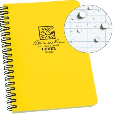Yellow Rite in the Rain waterproof notebook.