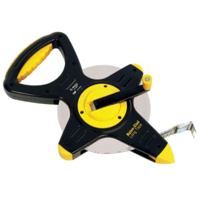 Black and yellow nylon long tape measure.