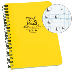 Yellow Rite in the Rain all-weather notebook.