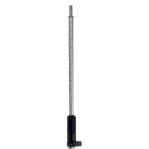 A Leica GLS11 Telescopic Prism Pole 385500 with a black handle on a white background.