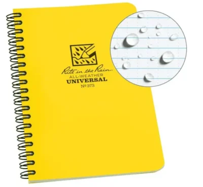 Yellow Rite in the Rain notebook.