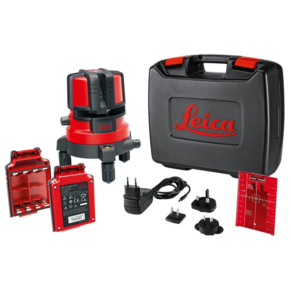 Leica rotating laser level kit.