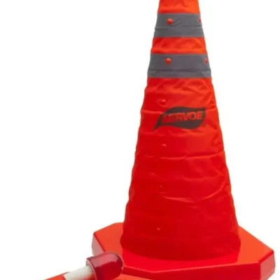 Collapsible traffic cone with LED light.