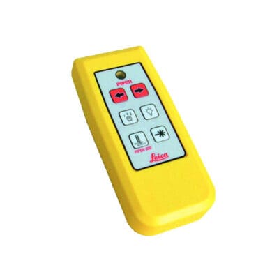 Yellow remote control with buttons.