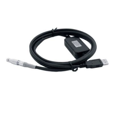 USB cable with connector and adapter.