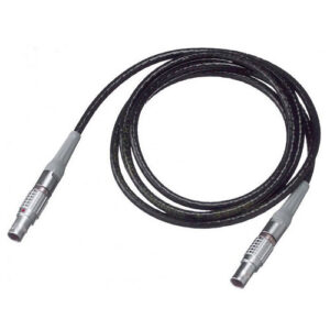 A black and silver GEV52 Cable, connects TPS1200+ or DNA to external battery. 409678.