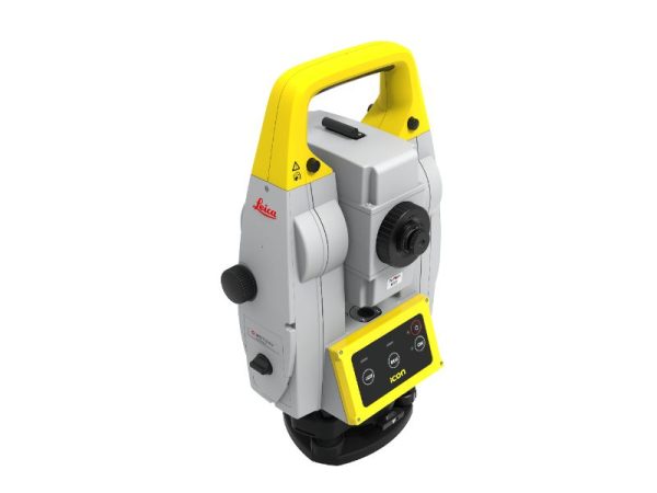 An image of a Leica iCON iCR70 Robotic Construction Total Station on a white background.