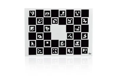 Calibration chart with black and white squares.