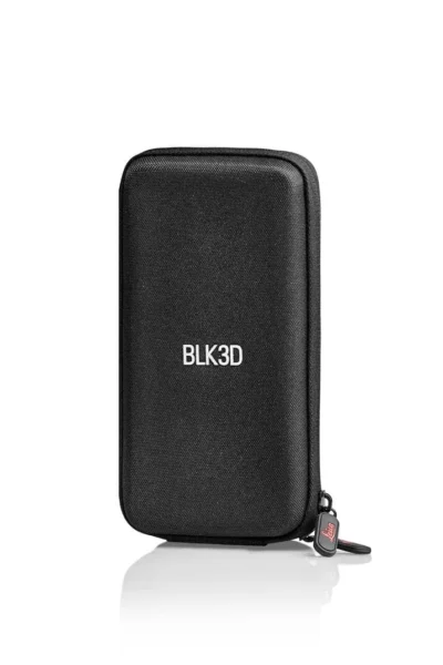 Black BLK3D case with zipper closure.