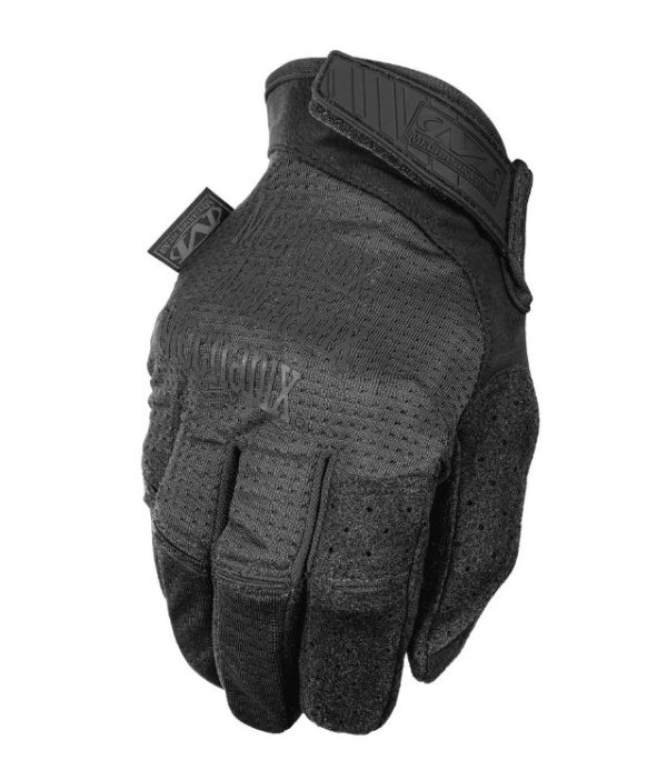A pair of Mechanix Specialty Covert Vent Gloves with a velcro closure.
