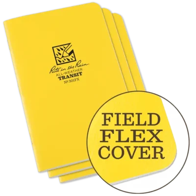 Yellow notebook with Field Flex cover.