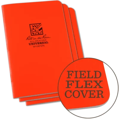 Red all-weather field flex notebooks.