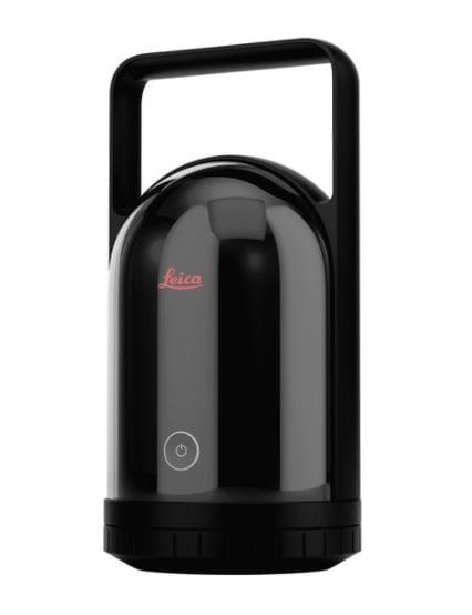 Black Leica laser scanner with handle.