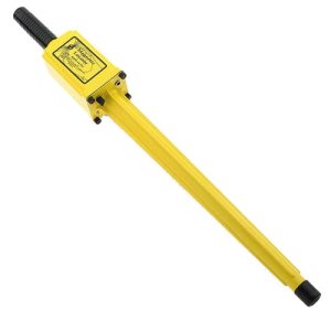 A yellow Schonstedt GA-72Cd Magnetic Locator with a black handle on a white background.