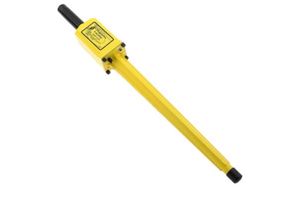 A yellow Schonstedt GA-72Cd Magnetic Locator with a black handle on a white background.