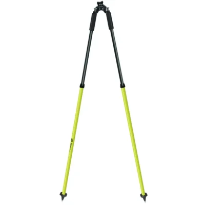 Yellow and black tripod with adjustable legs.
