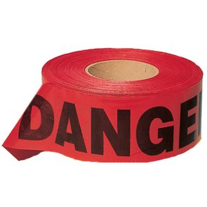 A roll of Yellow "Caution" Barricade Tape 3" x 100' on a white background.