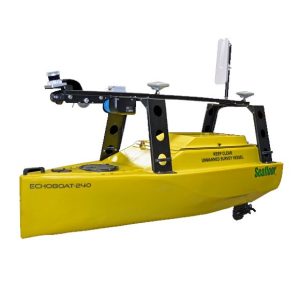 A Seafloor EchoBoat 240™ with a camera attached to it.