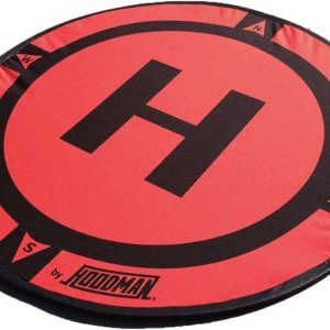 A red and black Hoodman Weighted Landing Pad (3 Ft, 5 Ft, or 8 Ft) with the letter h on it.