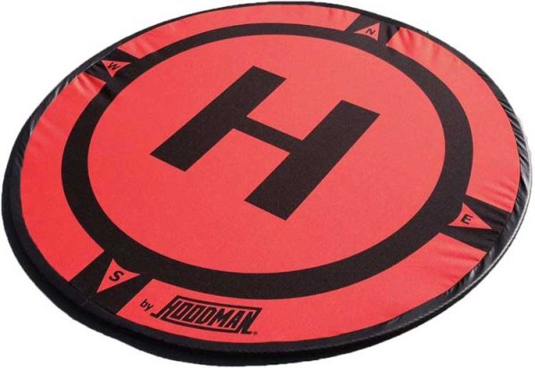 A red and black Hoodman Weighted Landing Pad (3 Ft, 5 Ft, or 8 Ft) with the letter h on it.