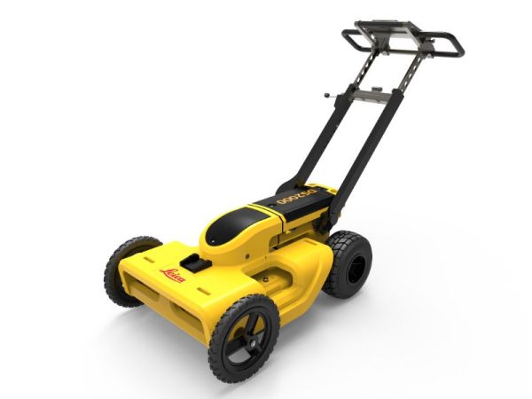 A yellow lawn mower on a white background.