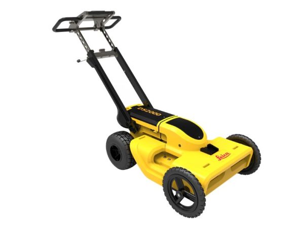 A yellow lawnmower with black wheels.