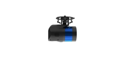 Black and blue industrial machine component.