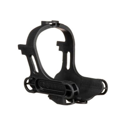 Black plastic bicycle water bottle holder.