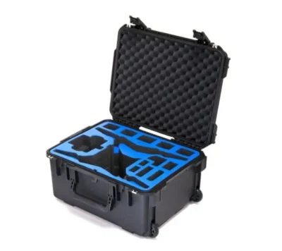 Black protective case with blue custom foam.
