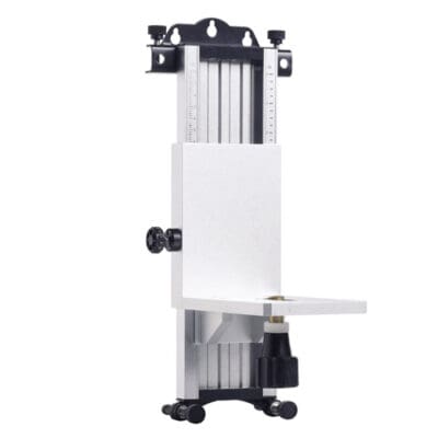 Vertical measuring tool with adjustable platform.