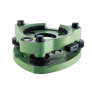 A green tripod holder with two knobs on it.