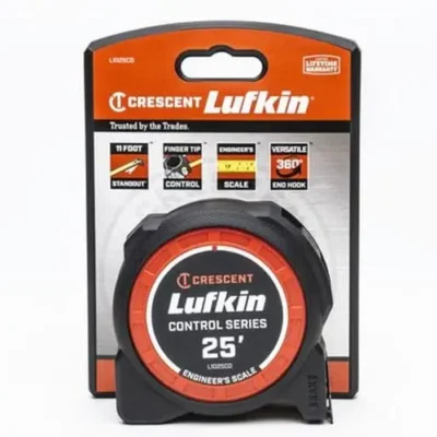 Crescent Lufkin tape measure packaging, 25 feet.