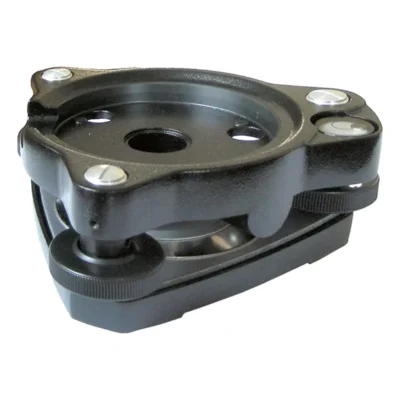 Black mechanical component with circular base.