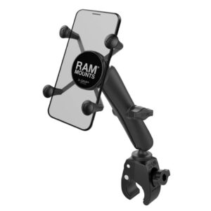 Phone mount with adjustable grip.