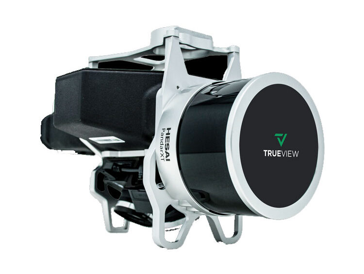 A Geocue Trueview 515 camera on a white background.