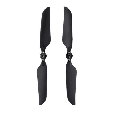 Black drone propellers on a white background.