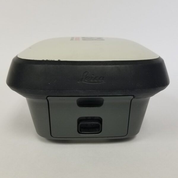 A Leica GS18 T LTE&UHF Performance NAFTA Pre-Owned 855304-3600614 sitting on a white surface.