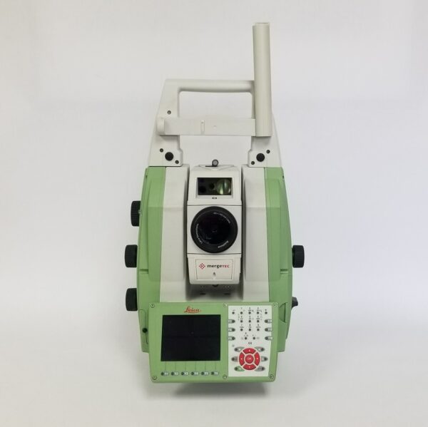 A Leica NOVA MS50 1", MultiStation, Pre-Owned 805088-367298 in green and white on a white background.