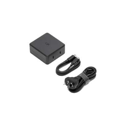 DJI charging hub with cables and plug.