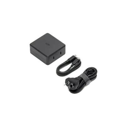 DJI charging hub with cables and plug.