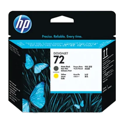 HP DesignJet 72 ink cartridges, black & yellow.