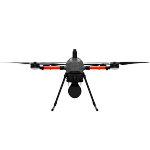 A black and orange Microdrone EasyOne LidarUHR Series on a white background.