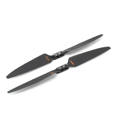 Pair of black drone propellers.