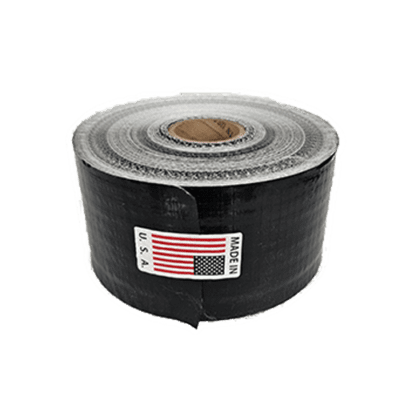Black duct tape roll, made in USA.