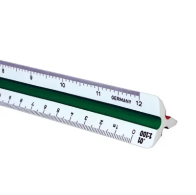 Green and white 12-inch ruler.